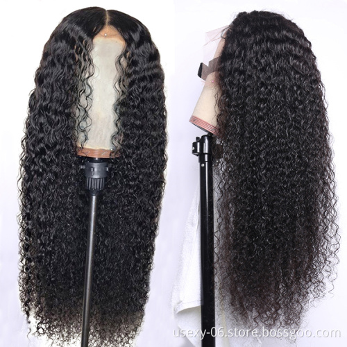 Afro Curly Wigs Lace Front Bob Curly Wigs Natural Hairline 180% Density Lace Frontal Remy Human Hair Wigs For Black Women